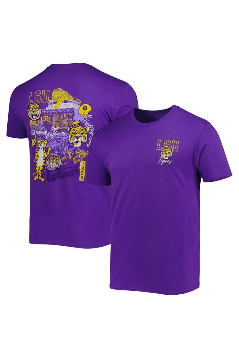Men's Purple LSU Tigers Vintage Through the Years 2-Hit T-Shirt, Alternate, color, Purple
