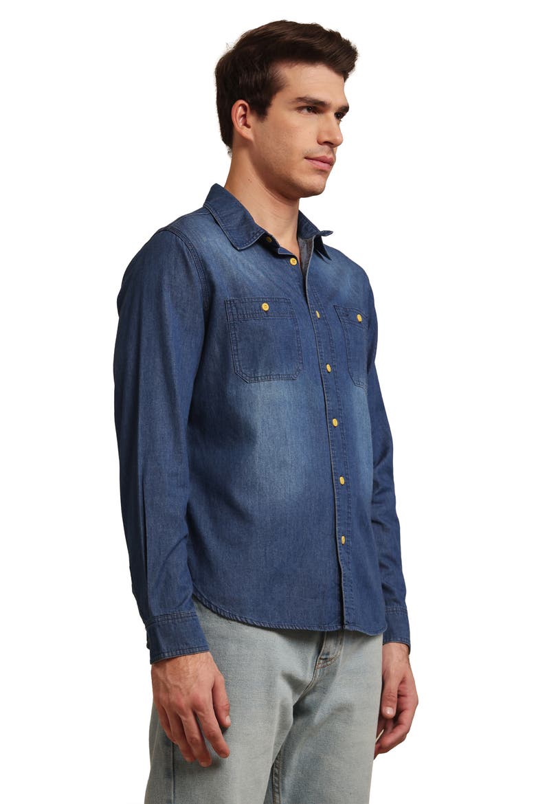 Men's Denim Shirt, Alternate, color, Dark Indigo