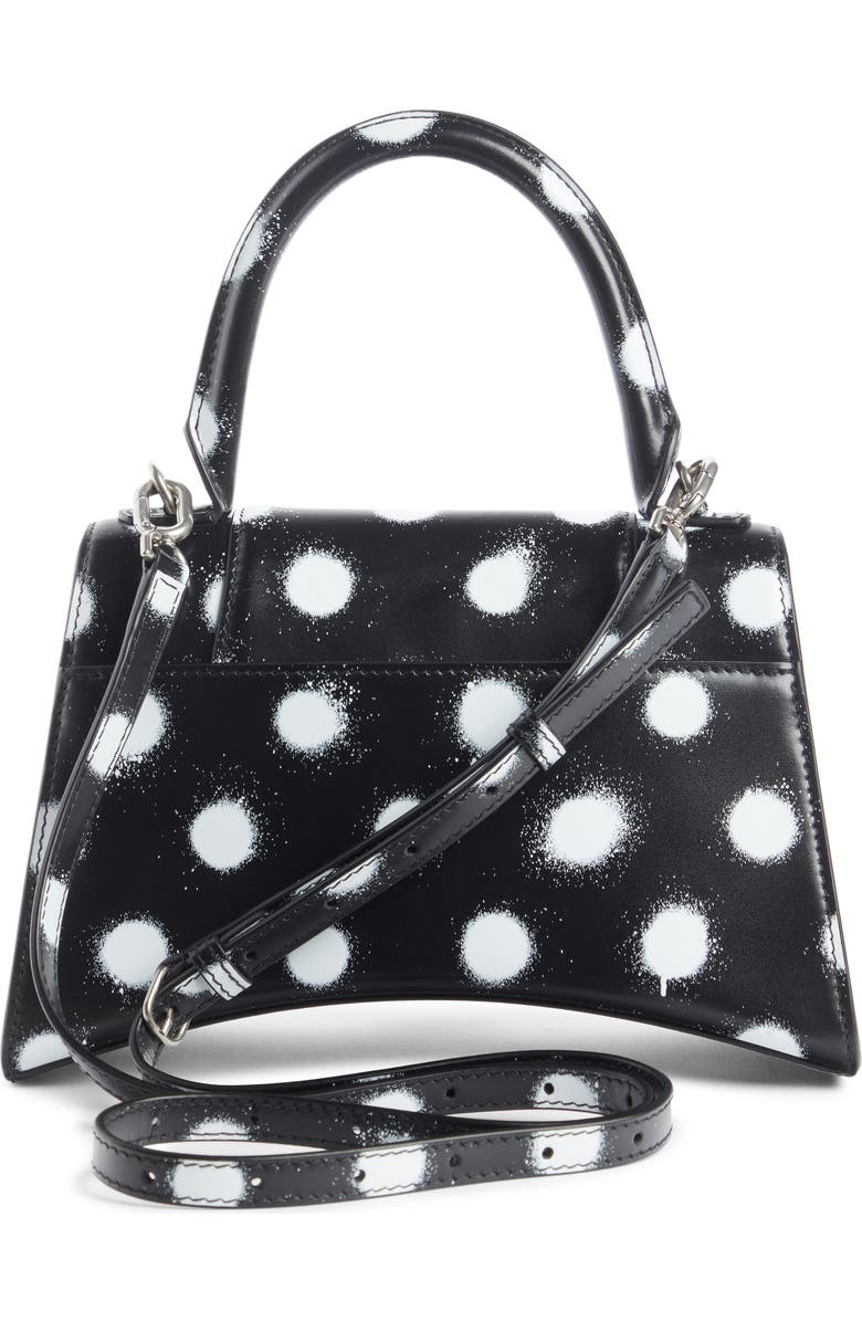 Balenciaga Small Hourglass Polka Dot Leather Top Handle Bag, Alternate, color,