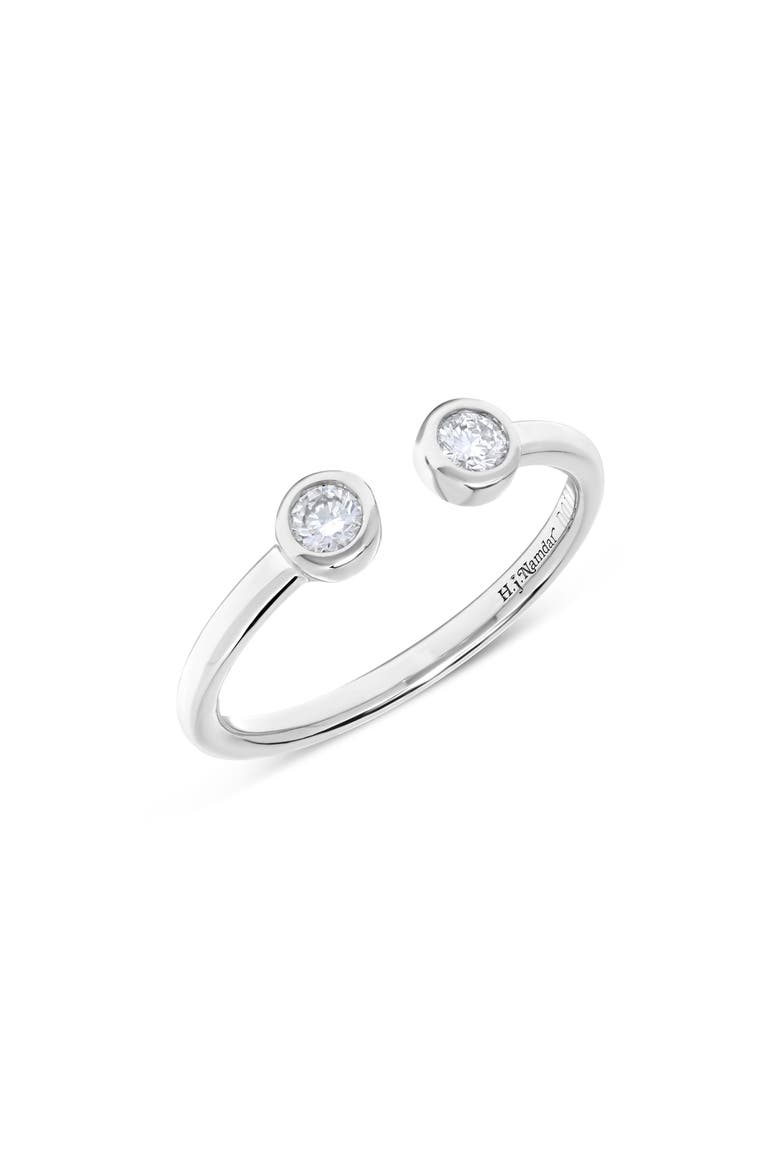 14K Gold Bezel Set Diamond Crossover Band Ring - 0.20 ctw (Women ...