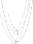 MESHMERISE Diamond Initial Charm Necklace