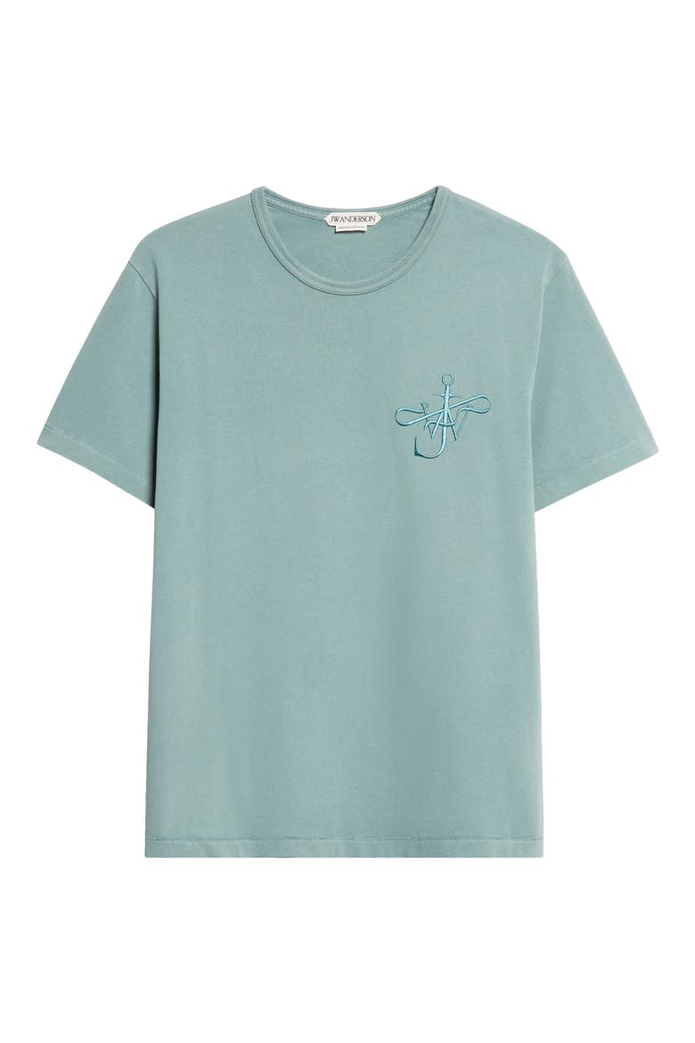 Ribbon Anchor Embroidered Logo T-Shirt, Alternate, color, WASHED TEAL