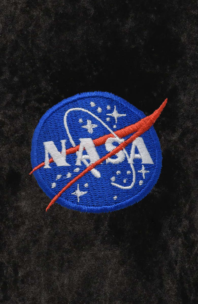 Dalix NASA Mineral Wash Hoodie Dalix NASA Embroidered Fleece Hoodie Mineral Wash Long Sleeve Sweatshirt Me, Alternate, color, Black