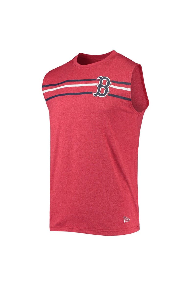 Men's New Era Heathered Red Boston Red Sox Muscle Tank Top, Alternate, color, Heather Red