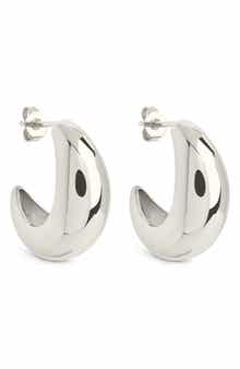 Sterling Forever Jolene Bubble Huggie Hoop Earrings