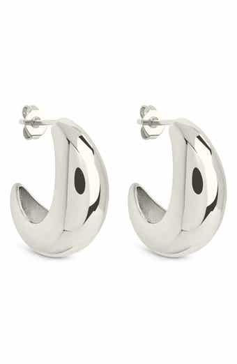 Sterling Forever Jolene Bubble Huggie Hoop Earrings