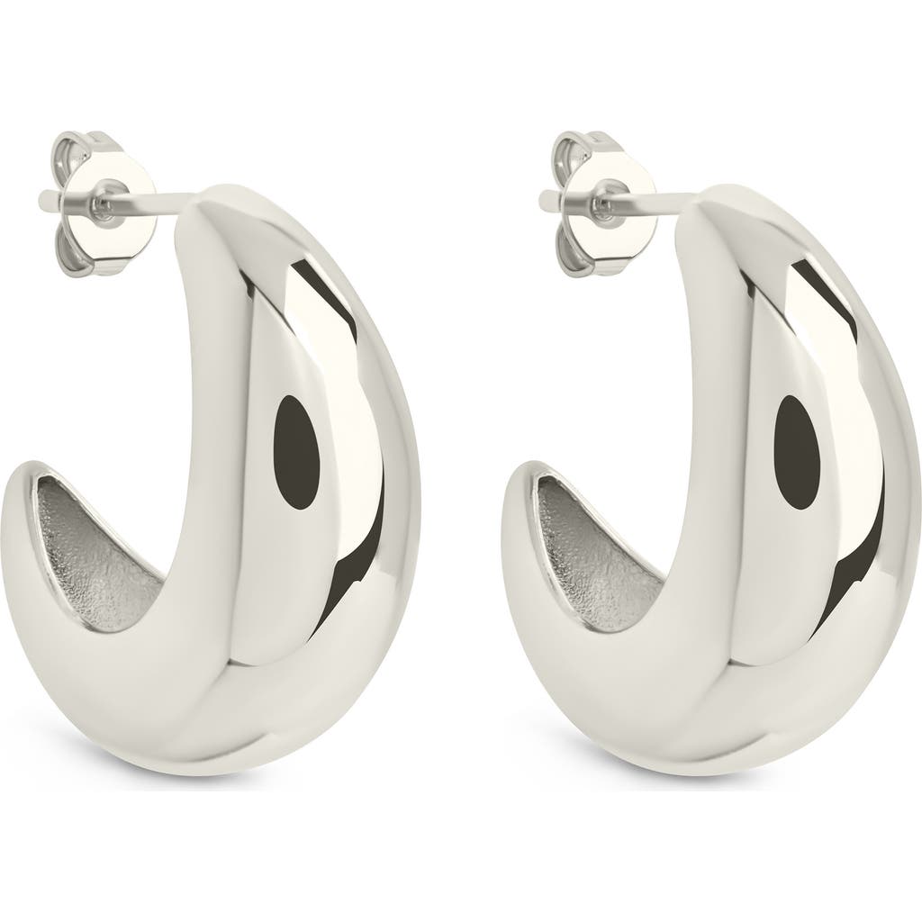 Sterling Forever Jolene Bubble Huggie Hoop Earrings In Silver