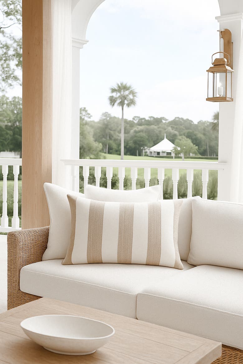 Sardinia Stripe Pillow, Alternate, color, Natural Beige