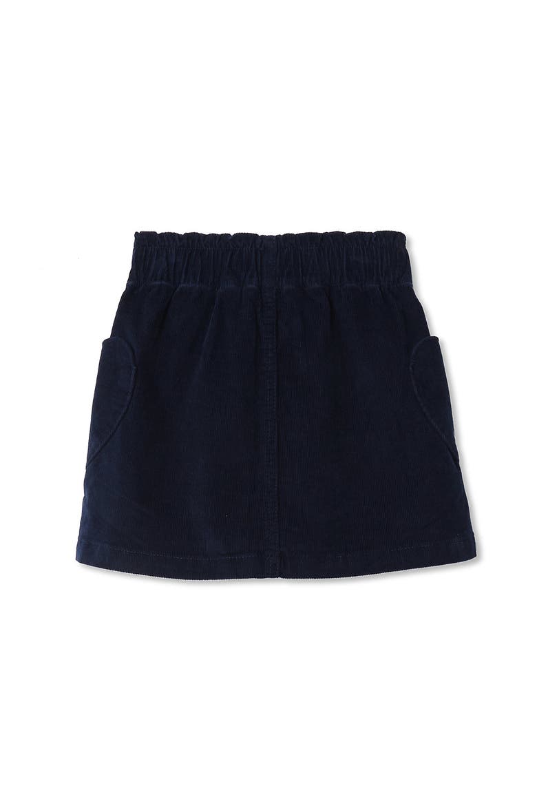 Girls Corduroy Skirt with Heart Pockets, Alternate, color, Classic Navy