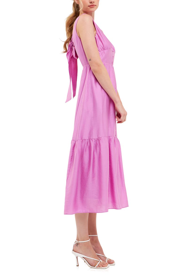 Bow Back Midi Dress, Alternate, color, ORCHID