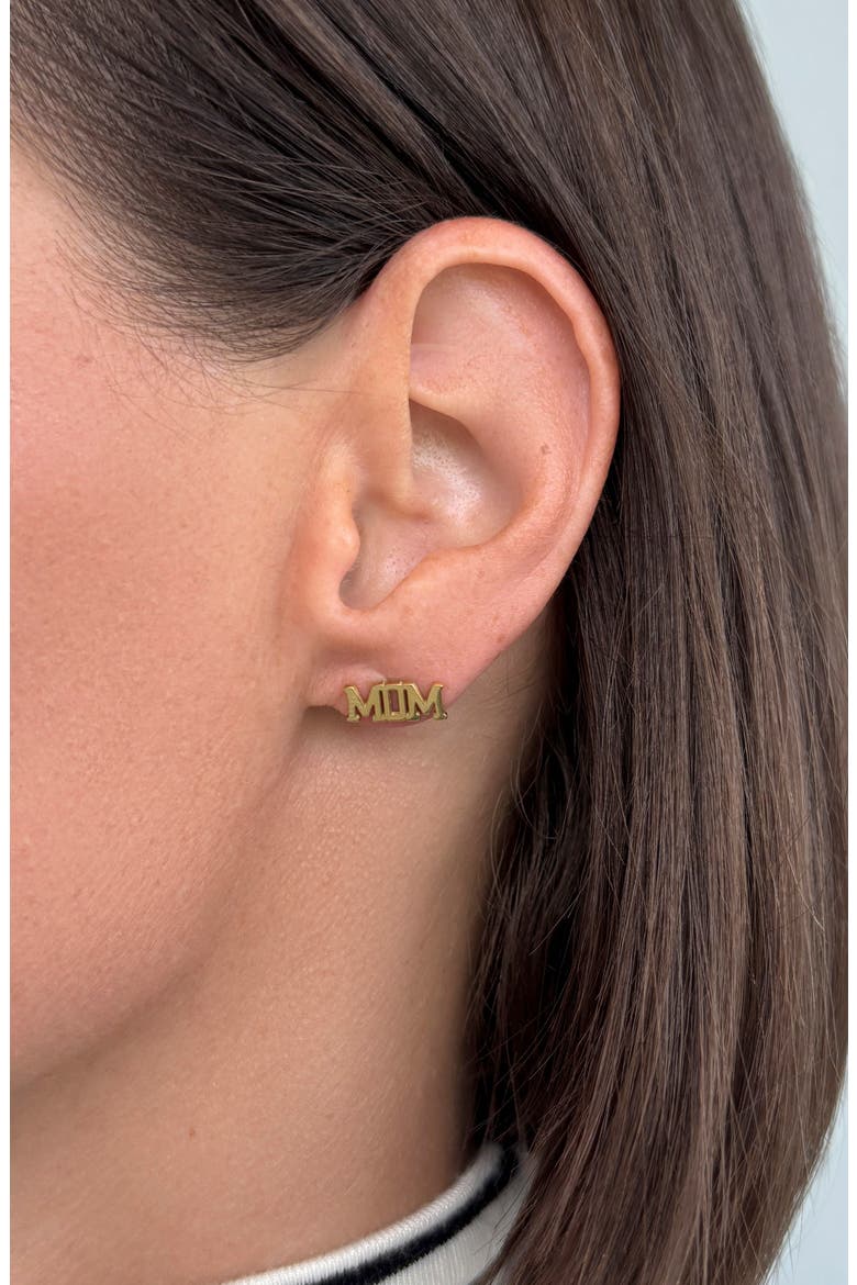 18K Gold Plated Boy Mom Mismatched Stud Earrings, Alternate, color, GOLD
