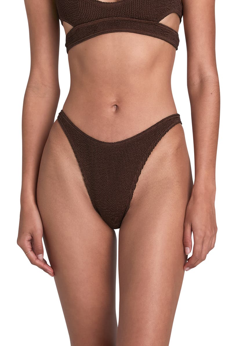 bond-eye BOUND by Bond-Eye The Scene High Leg Ribbed Bikini Bottoms, Main, color,