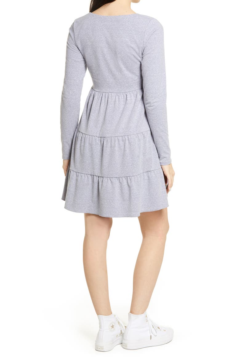 Tiered Long Sleeve Knit Dress, Alternate, color, BLUE FOREVER