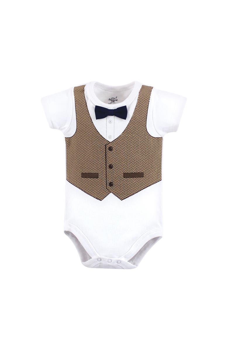 Hudson Baby Cotton Layette Set, Alternate, color, Herringbone Little Fella