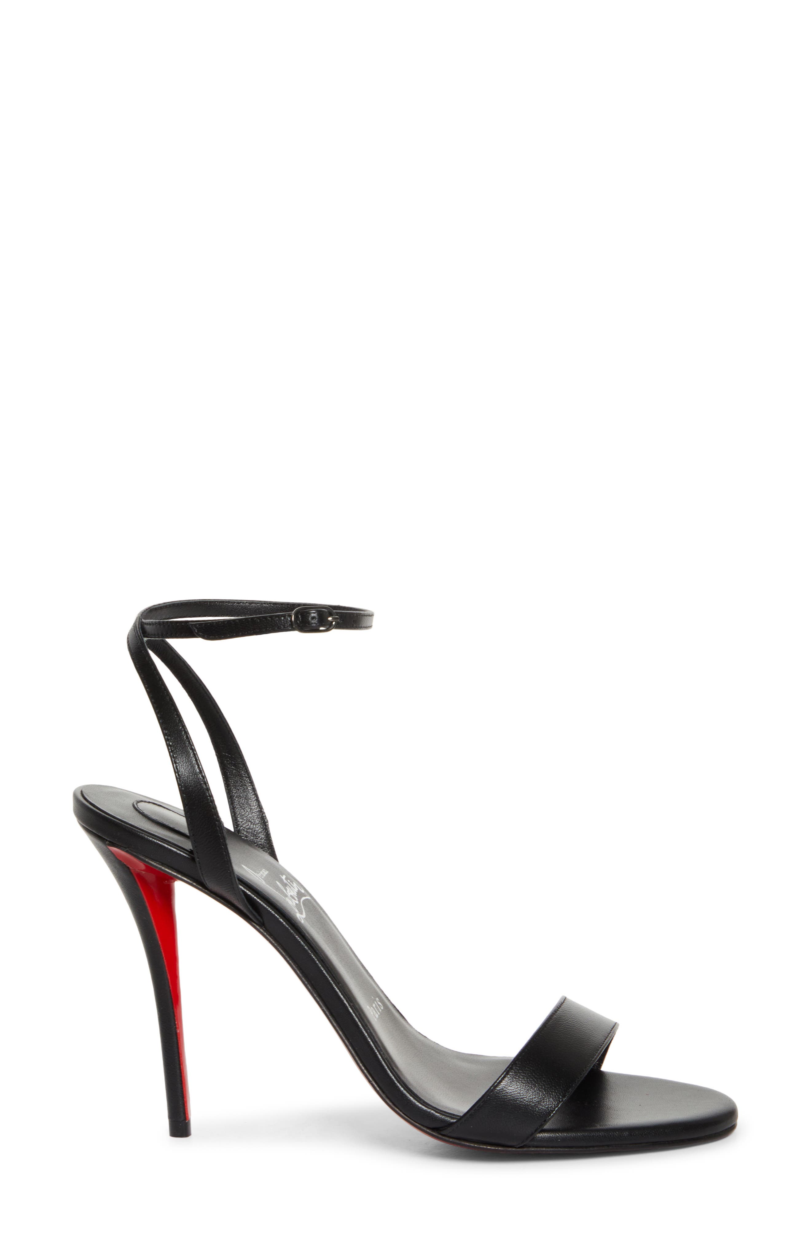 Christian Louboutin Miss Z Ankle Strap Sandal, Alternate, color, Black/ Black