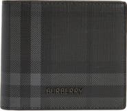 Burberry Check Coated Canvas & Leather Bifold Wallet