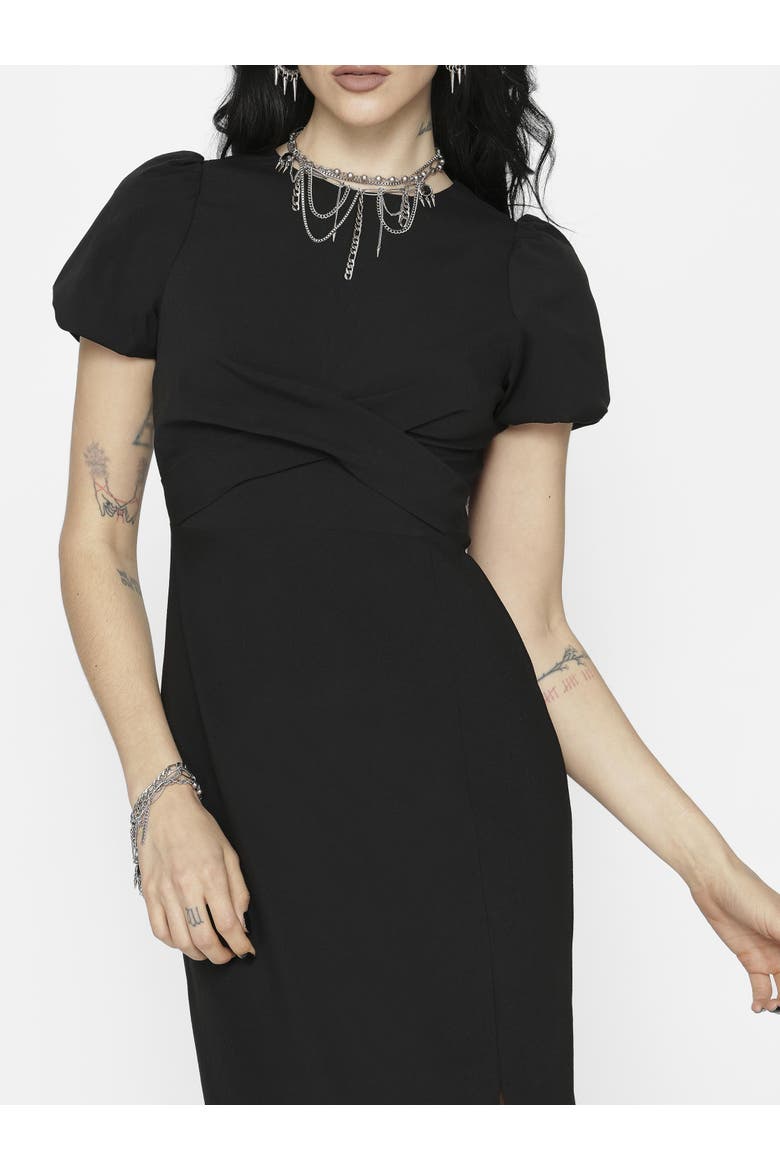 Aubrey Embroidered Midi Dress, Alternate, color, Black