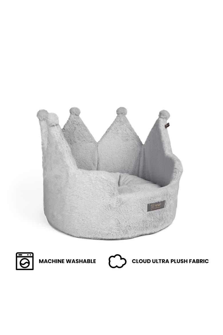 Crown Dog  Bed for Cats & Dogs, Alternate, color, Pearl River Gray