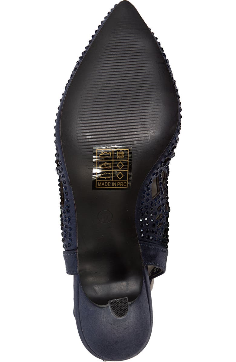 LADY COUTURE Rhinestone Slingback Pump, Alternate, color, Navy