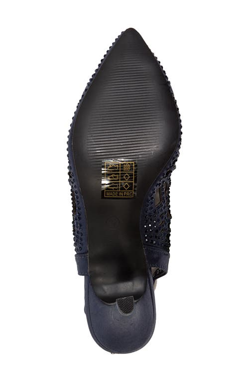 Lady Couture Rhinestone Slingback Pump In Navy