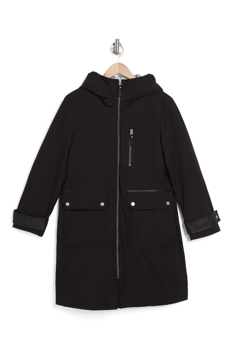 Water Resistant Hooded Jacket, Alternate, color, BLACK