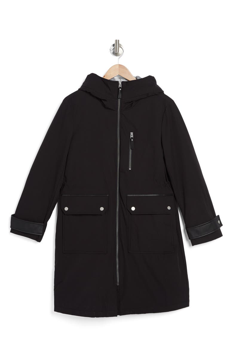Andrew Marc Water Resistant Hooded Jacket, Alternate, color, Black