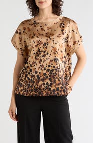 DKNY Printed Satin Top