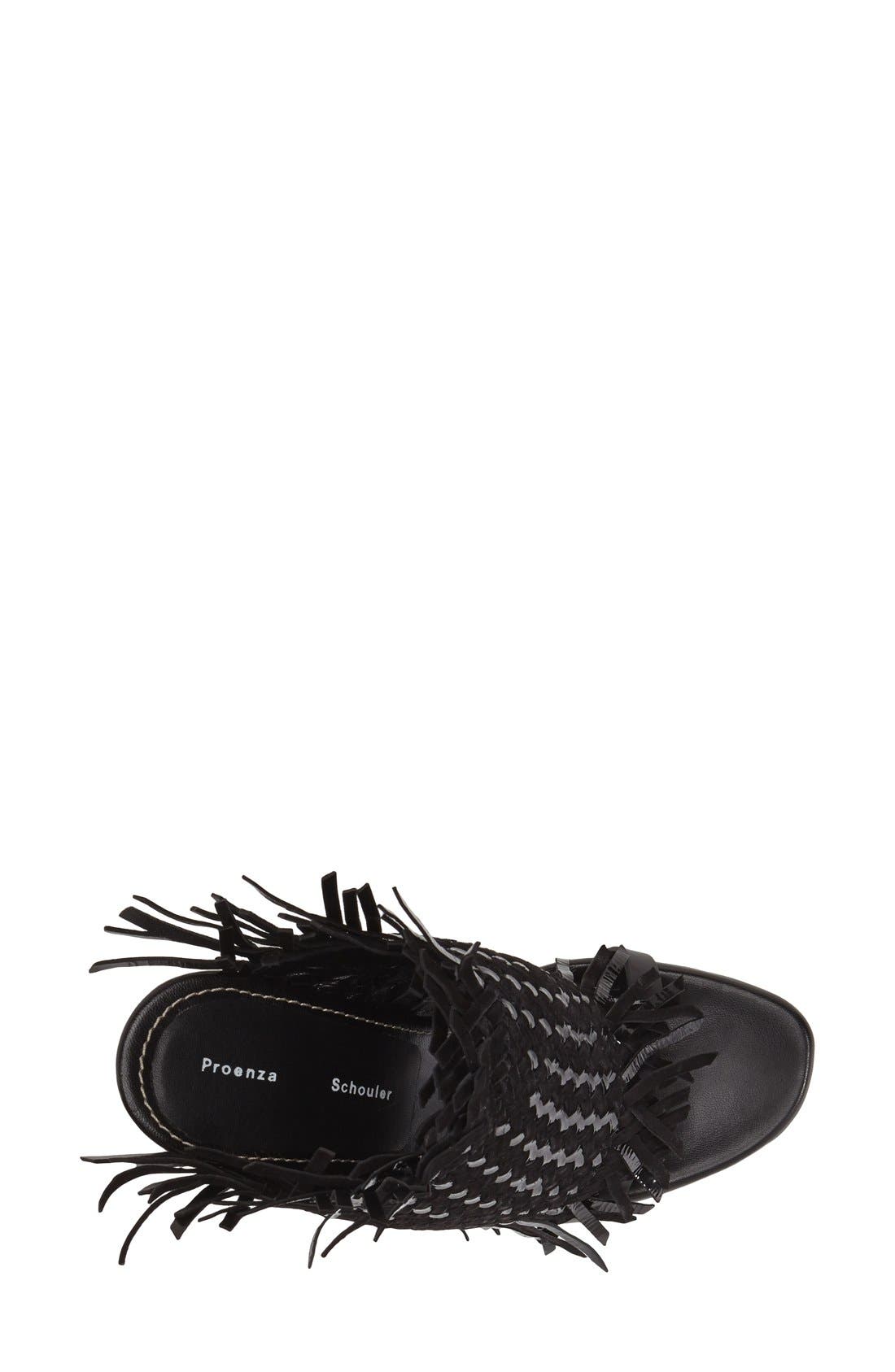 Woven Fringe Mule, Alternate, color, BLACK