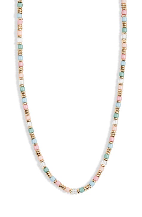 Cylinder Beaded Choker Necklace