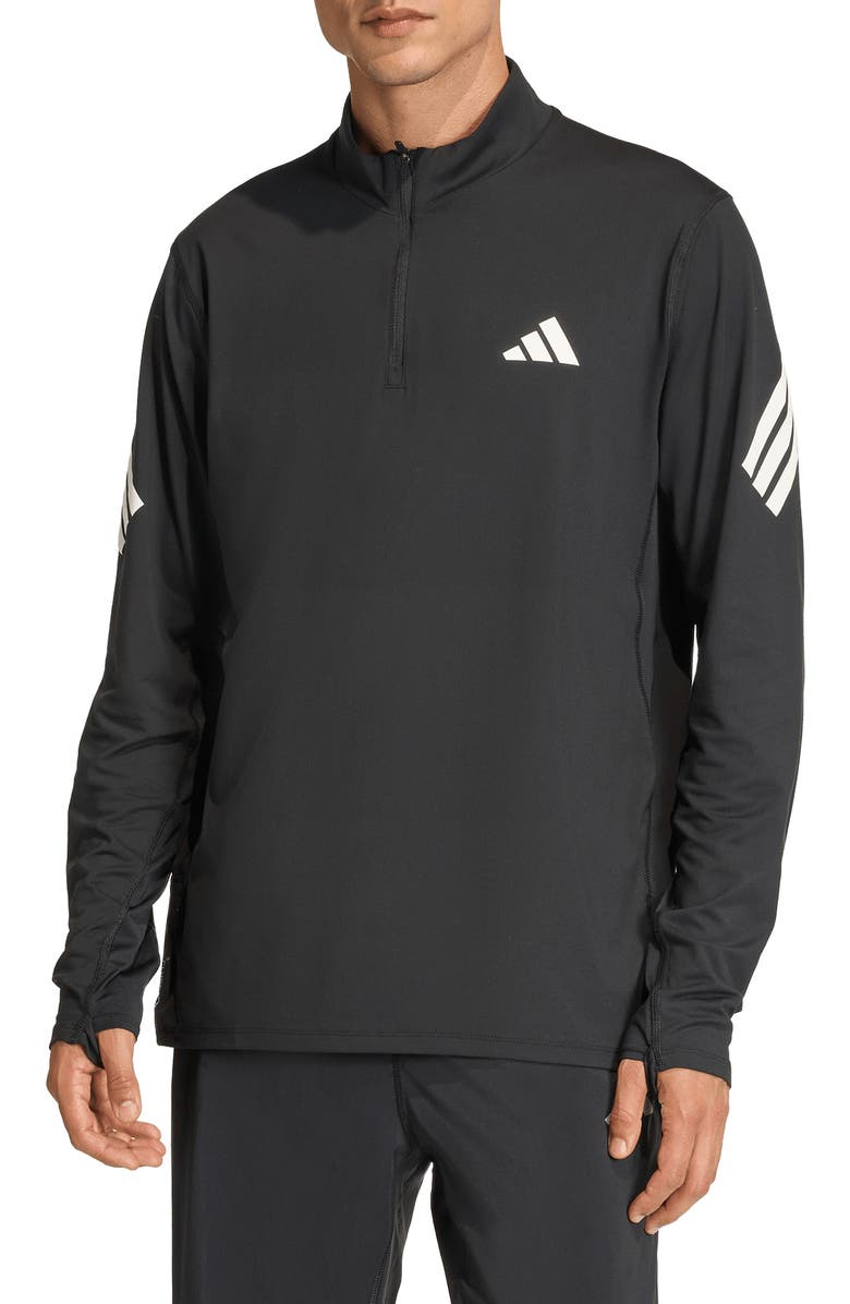 adidas ADI365 Quarter Zip Mock Neck Jacket, Main, color, Black