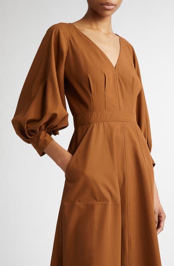 Max Mara Pedaggi Cotton Poplin Fit & Flare Dress | Nordstrom