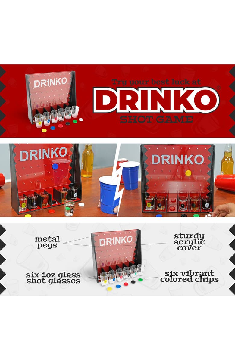 Fairly Odd Novelties DRINKO, Shot Glass Drinking Party Game, Adult Game Night, Alternate, color, Multicolored