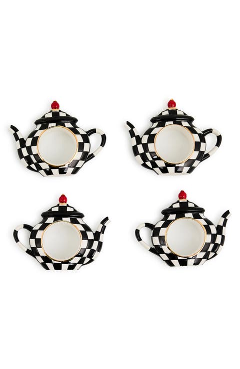 Courtly Check Set of 4 Teapot Napkin Rings