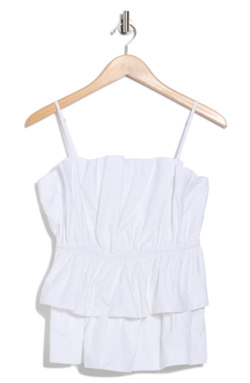 Milly Naomi Poplin Peplum Camisole In White