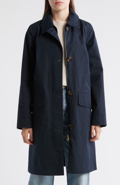 Barbour Hebrides Longline Waterproof Jacket With Removable Hood In Blue