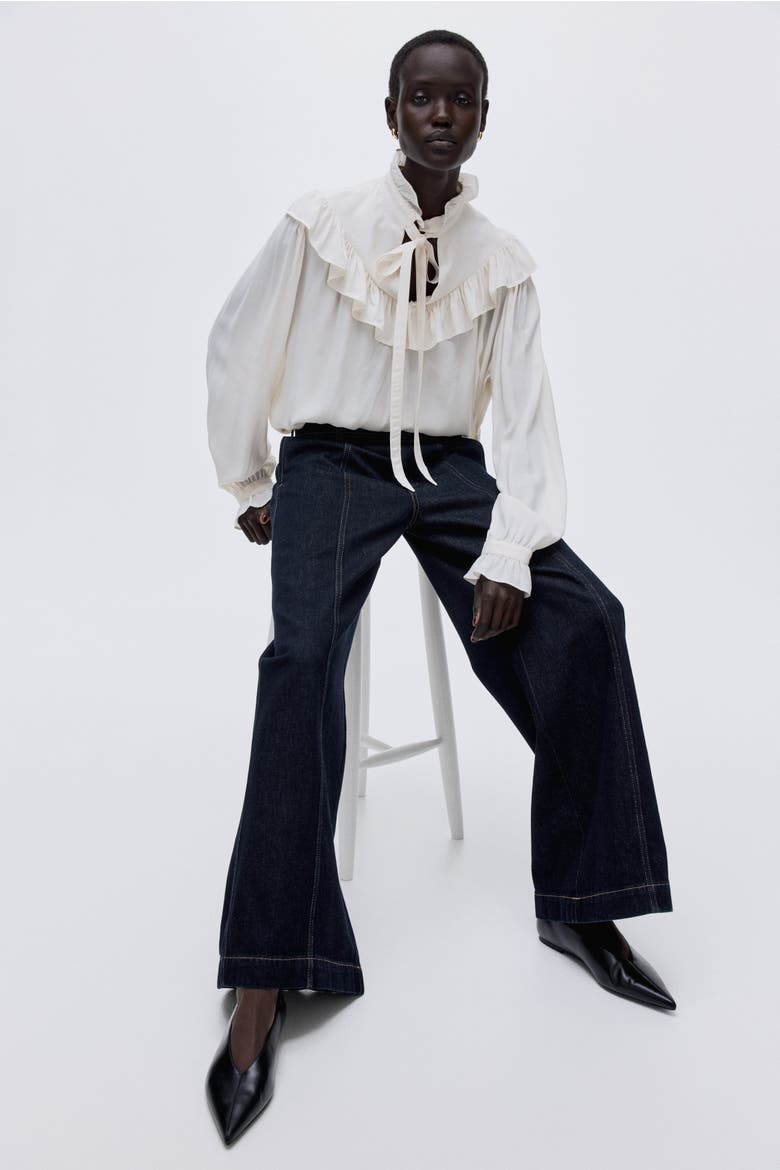 Wide High Jeans, Alternate, color, Dark denim blue