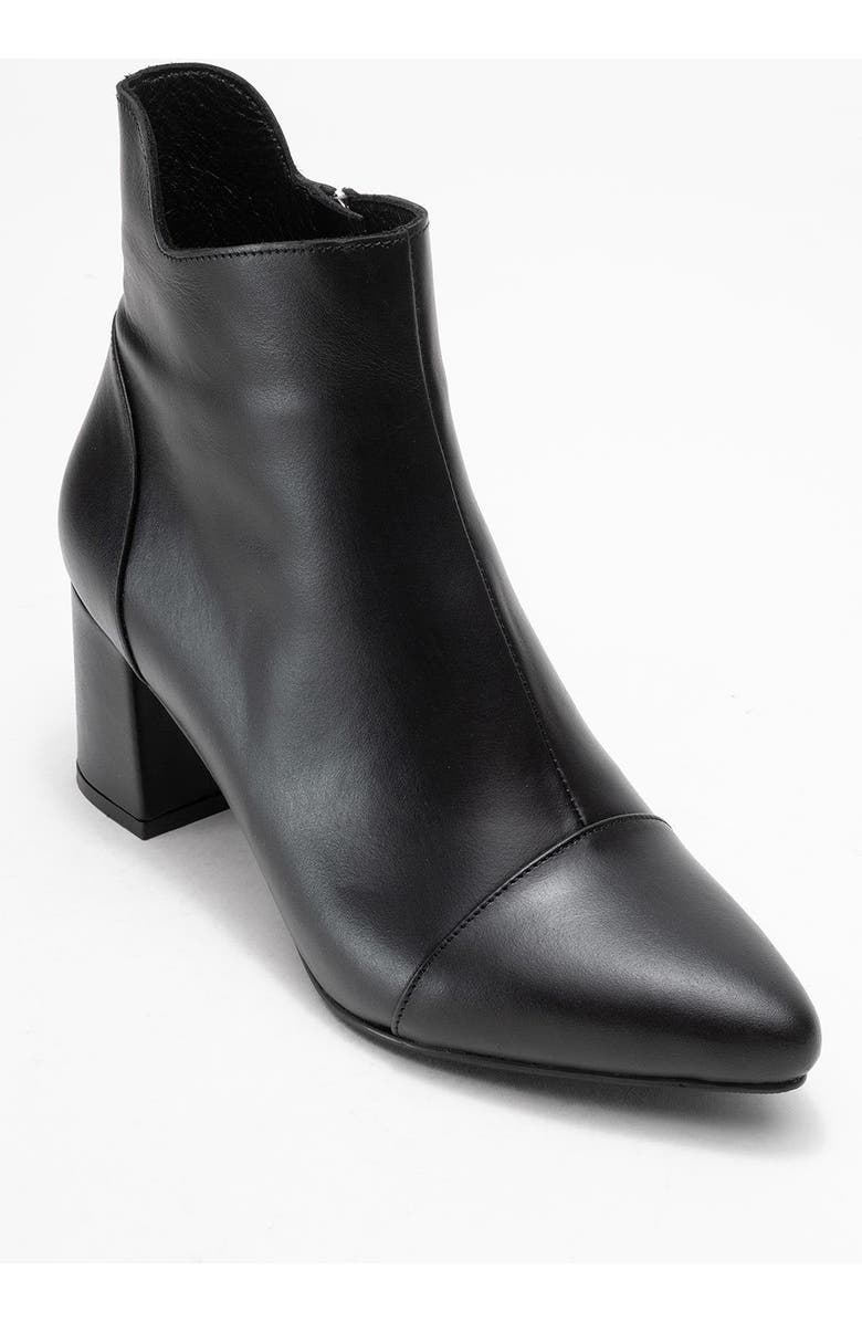 Forever & Always Shoes Gael Leather Block Heel Boot, Main, color, Black Leather