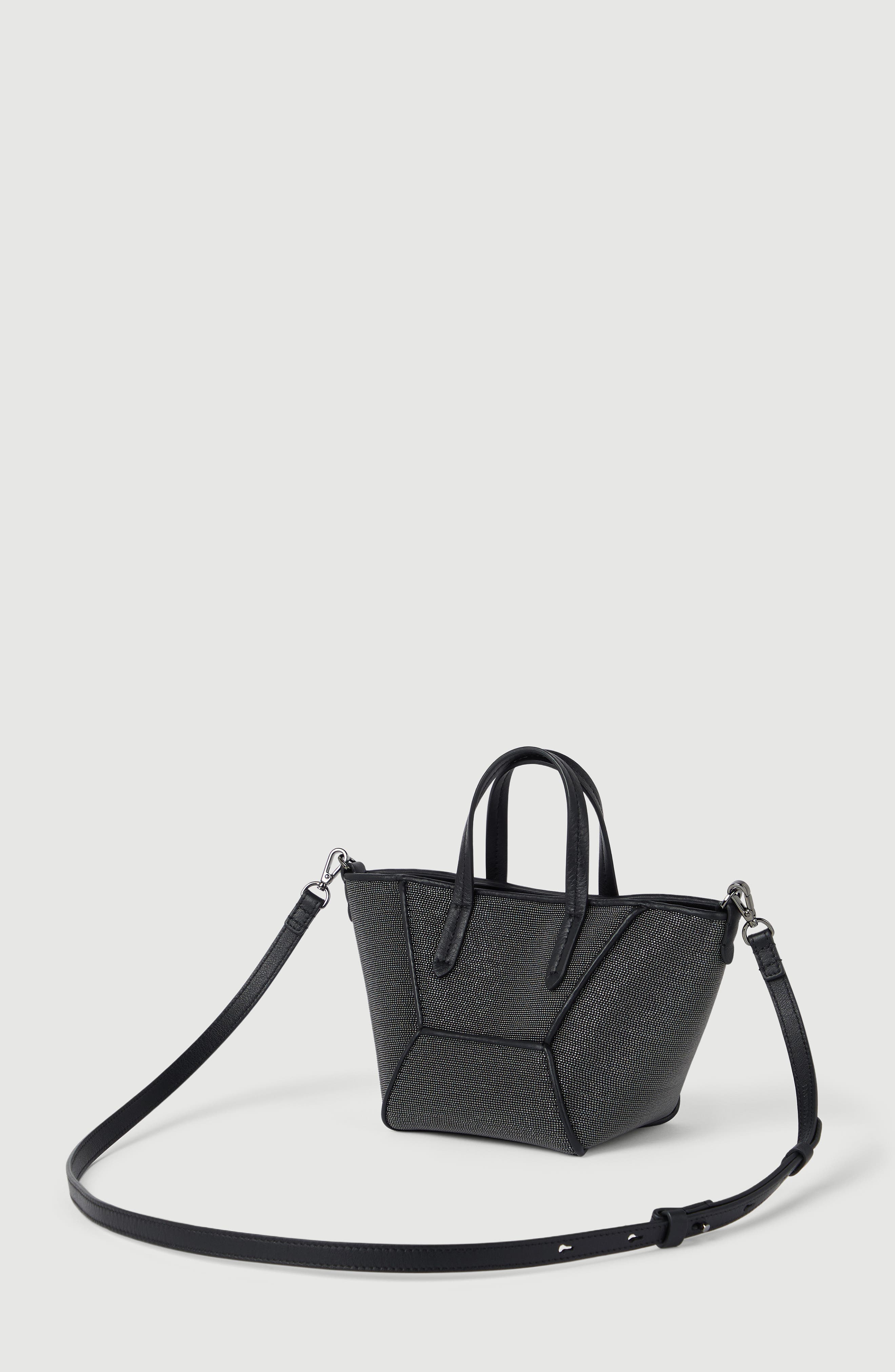 Precious BC Duo mini bag in grained leather, Alternate, color, Black