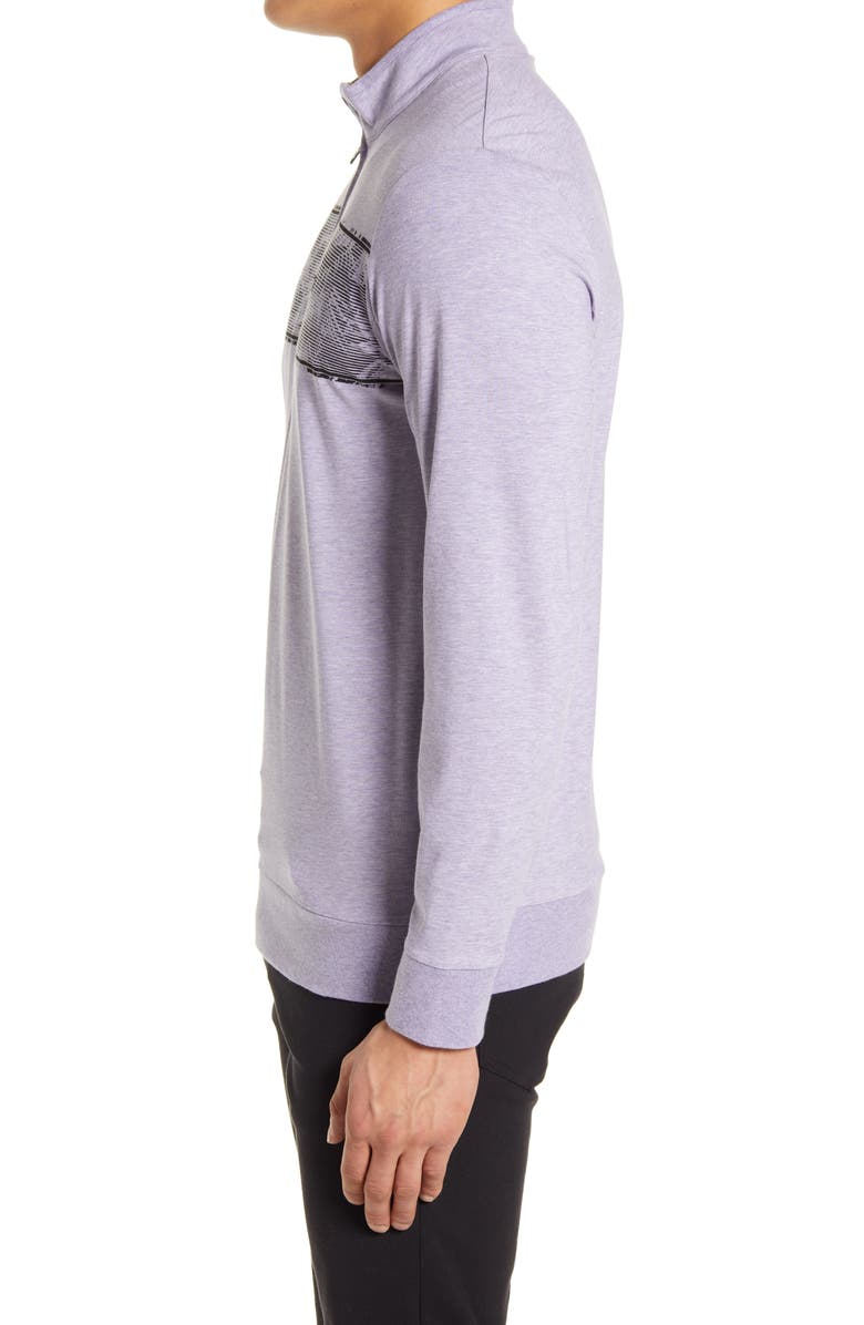 TravisMathew Floaties Quarter Zip Pullover, Alternate, color, Heather Mulled Grape