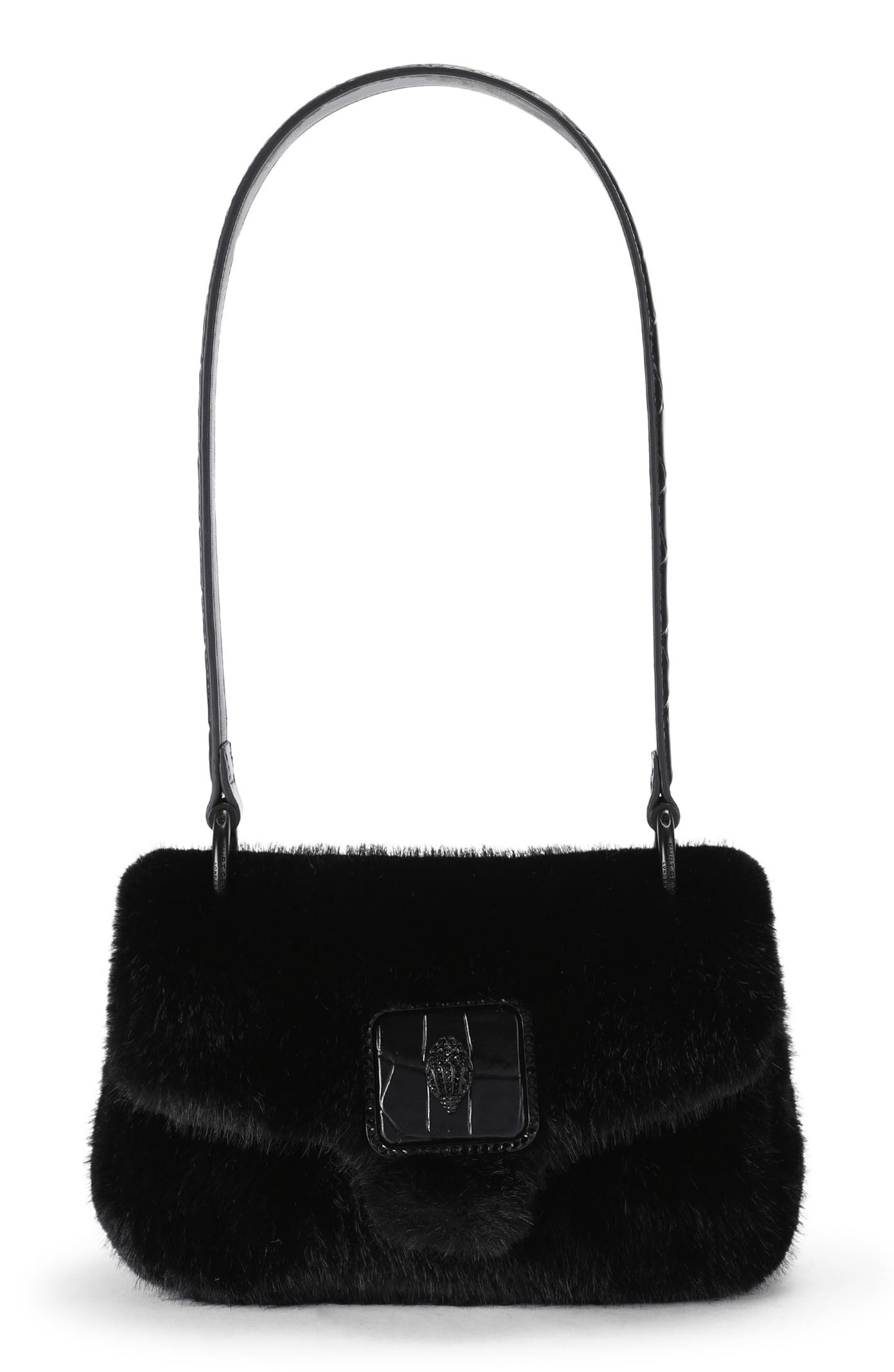 Mini Pimlico Faux Fur Shoulder Bag, Main, color, BLACK OTHERS