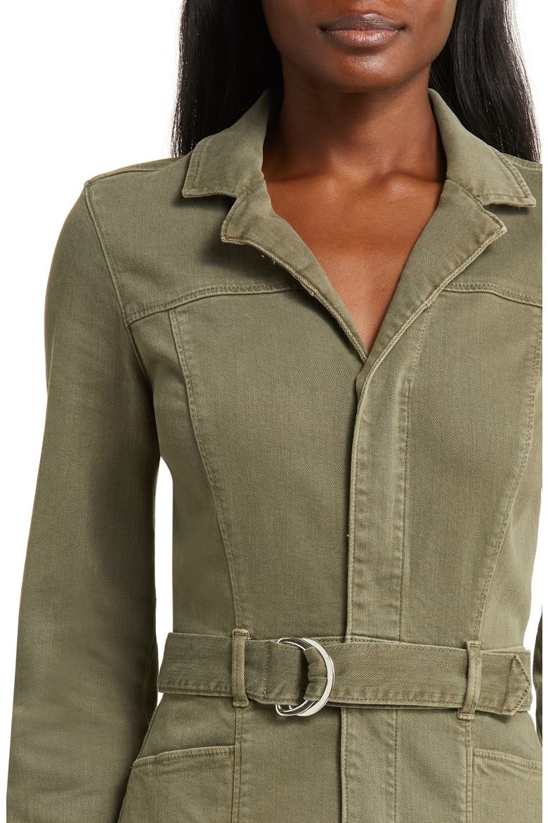 Anessa Belted Long Sleeve Shirtdress, Alternate, color, VINTAGE GREEN FOREST