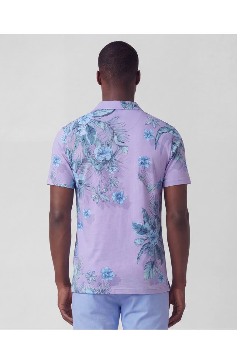 Lords of Harlech Mali Floral Lavender Mens Wool Johnny Collar Polo, Alternate, color, Mali Floral Lavender