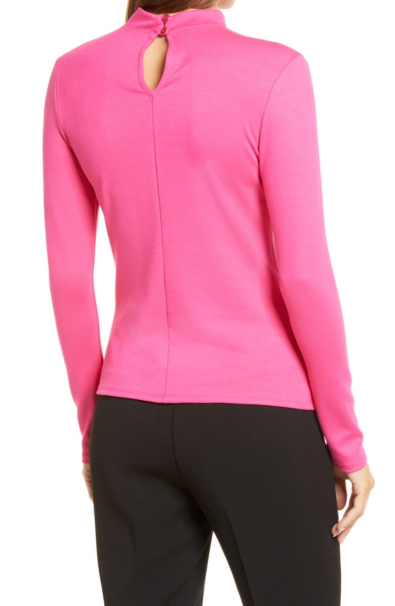 Halogen<sup>®</sup> Cutout Mock Neck Knit Top, Alternate, color, Hot Pink