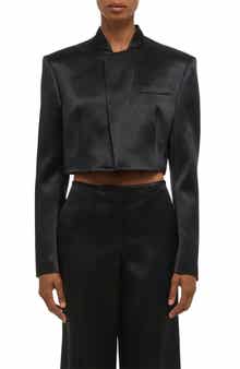 Crop Satin Blazer