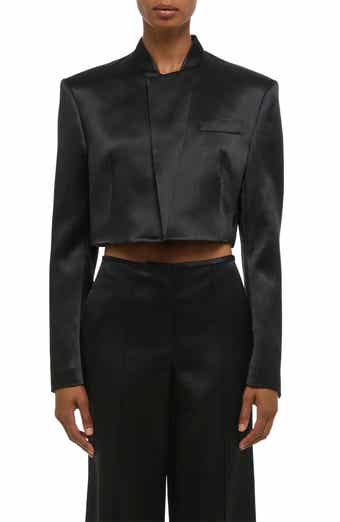 Crop Satin Blazer