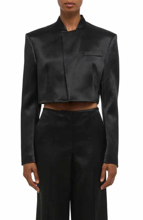 Crop Satin Blazer