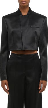 Helmut Lang Crop Satin Blazer