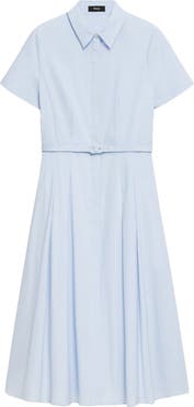 Theory Belted Cotton Blend Shirtdress