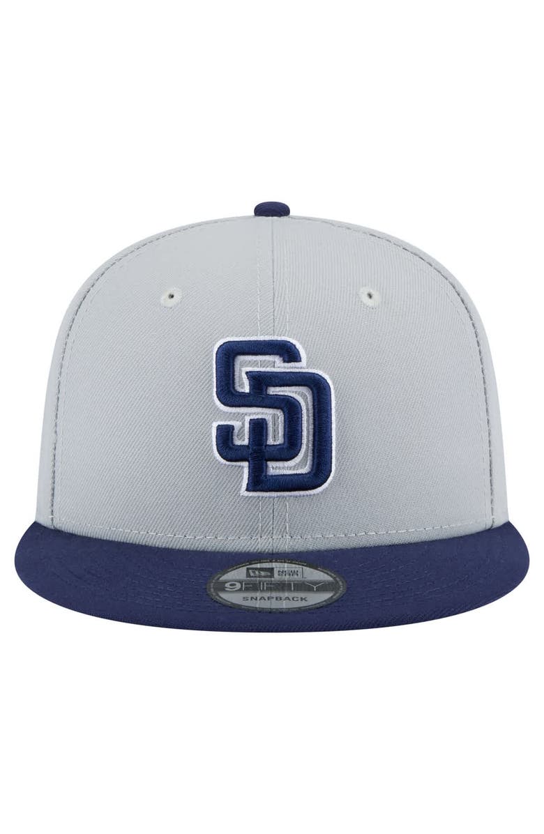 New Era Men's New Era Gray/Navy San Diego Padres 2-Tone Color Pack 9FIFTY Snapback Hat, Alternate, color, 