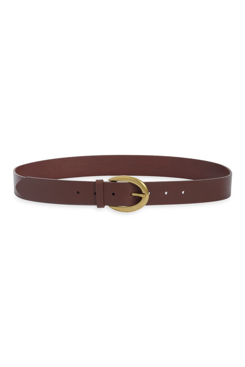 Triona Leather Belt, Main, color, CHOCOLATE